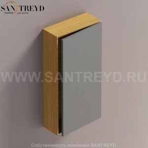 LIFT Модульный шкаф 80 см с правой дверью на доводчиках. Модули могут располагаться горизонтально и вертикально. Отделка: тик и темно-серая краска. AMOB052LGPTDX