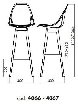 ALMA DESIGN Высокий табурет из полипропилена со спинкой X stool sun-id-1512892 - Вид №2