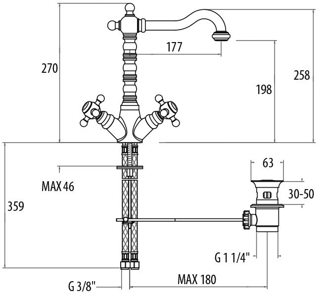 1230012D0oro Смеситель Gattoni Vivaldi Santreyd - Вид №1