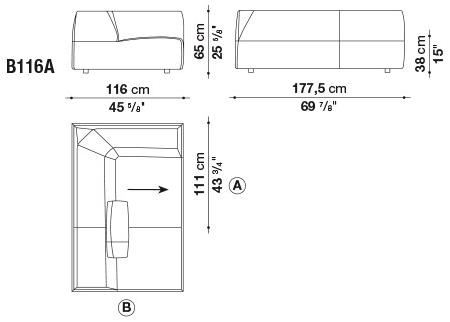 B&B Italia Модульный угловой диван из ткани Bend sun-id-1444225 - Вид №10