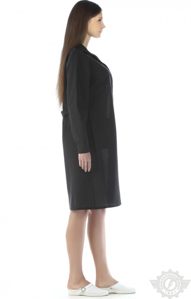 61676 Халат женский темный  Одежда для обслуживающего персонала  размер 48-50/170-176 Спецодежда  - Вид №4