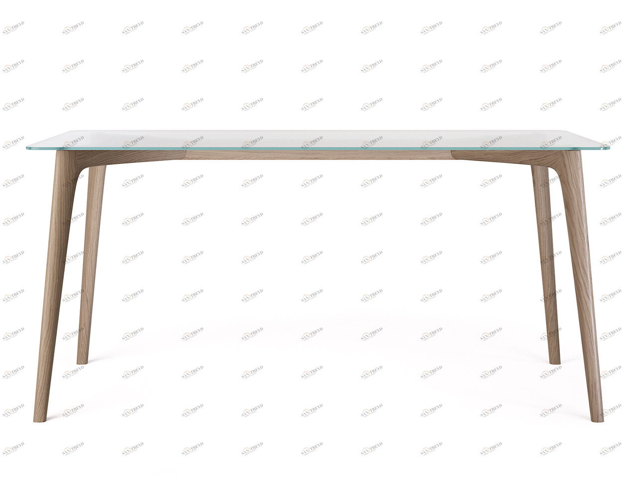 Обеденный стол стеклянный с ножками осветленный дуб, графитовый 160 см Floyd THE IDEA  210043 Дуб сонома;бежевый 