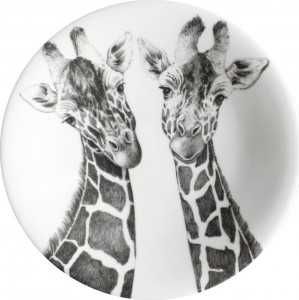 10640804 Taitu Тарелка акцентная Taitu "Дикий нрав.Жираф" 21см Фарфор костяной