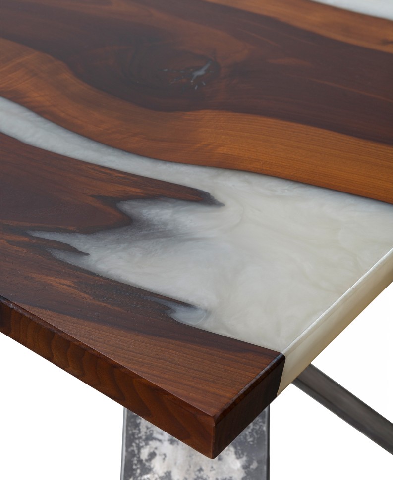 Обеденный стол деревянный на металлических ножках коричневый 240 см Stels ICON DESIGNE  193826 Коричневый  - Вид №3