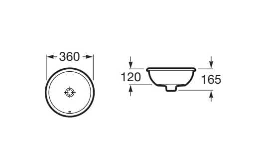 Утопленный круглый умывальник из фарфора Roca FORO 327880..0 ARCH-00148133 - Вид №1