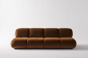 4-местный замшевый диван