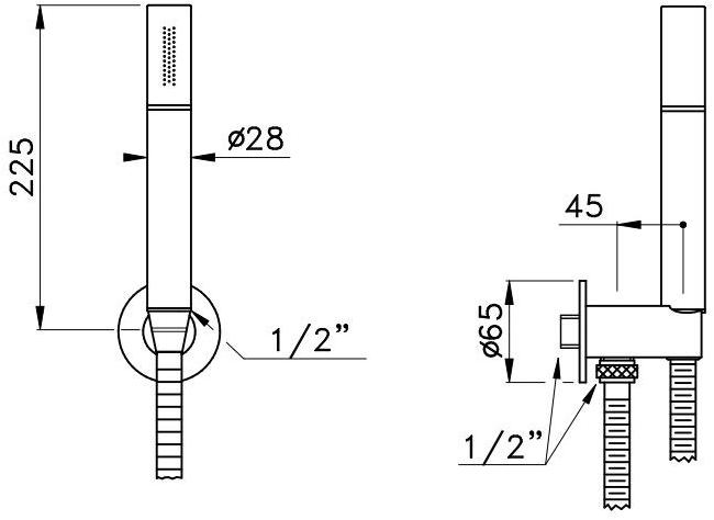 RUBINETTERIE STELLA Настенный ручной душ с гибкой Bamboo sun-id-1474922 - Вид №1