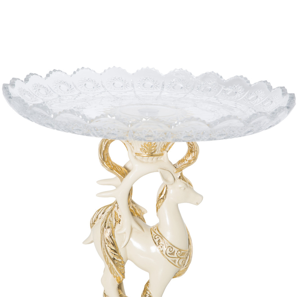 52091 BOGACHO Фруктовница-конфетница Лань Артемиды - 6 Айвори мрамор / стекло  - Вид №3