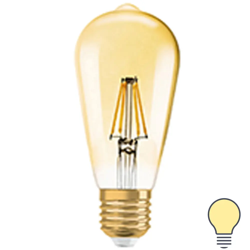 Лампа светодиодная Osram филаментная E27 230 В 7 Вт/825 Edison 19387683 STLM-2024646 