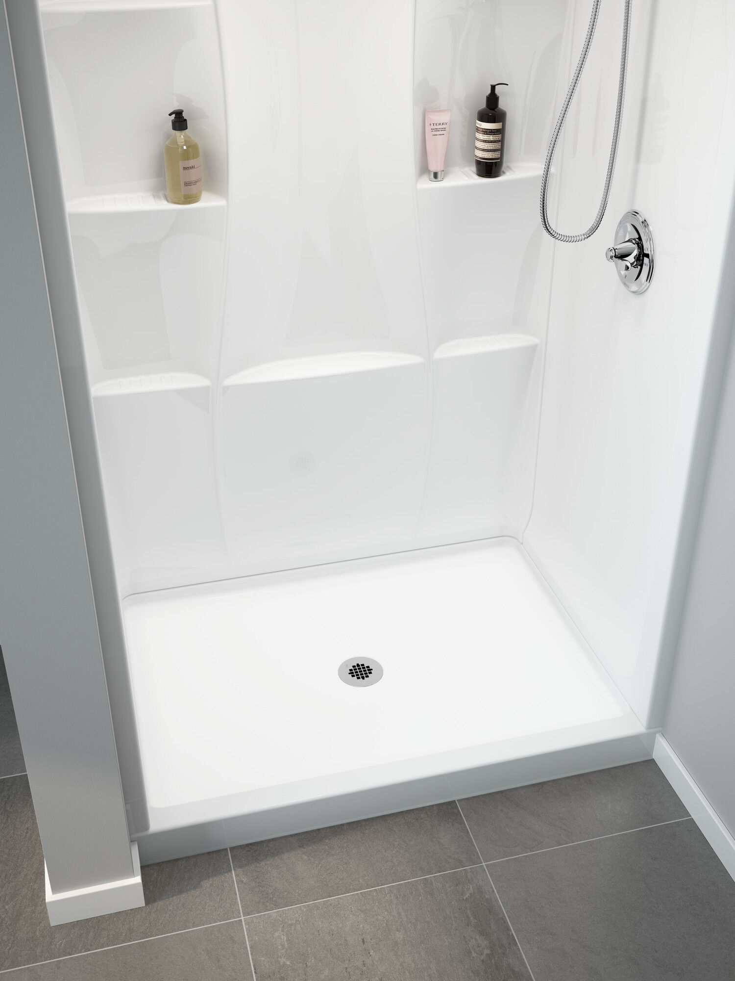 40074 Подставка для душа 48 "X 34" Delta Faucet Classic 400 Глянцевый белый  - Вид №15