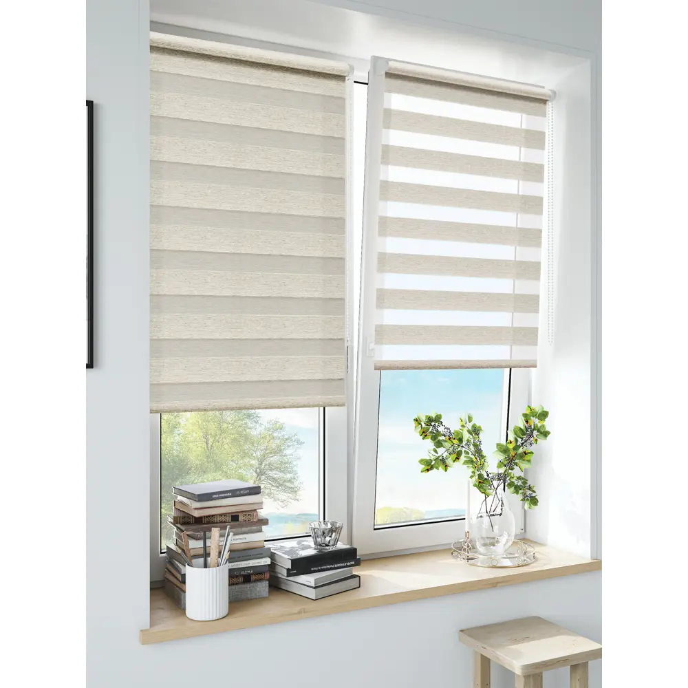 Штора рулонная день-ночь Valencia 100x160 см бежевая MIAMOZA Коллекция 2024г STLM-2048755 - Вид №3