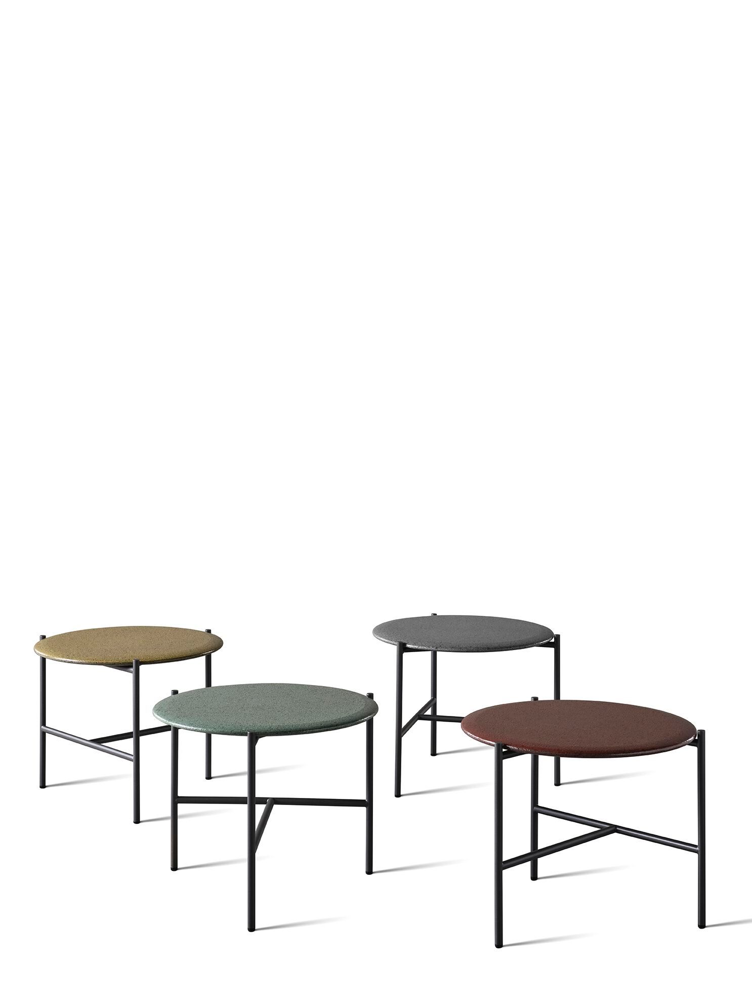 Круглый стол для сада из лавового камня и оцинкованного металла Meridiani FABIEN OPEN AIR ARCH-00056200 - Вид №1