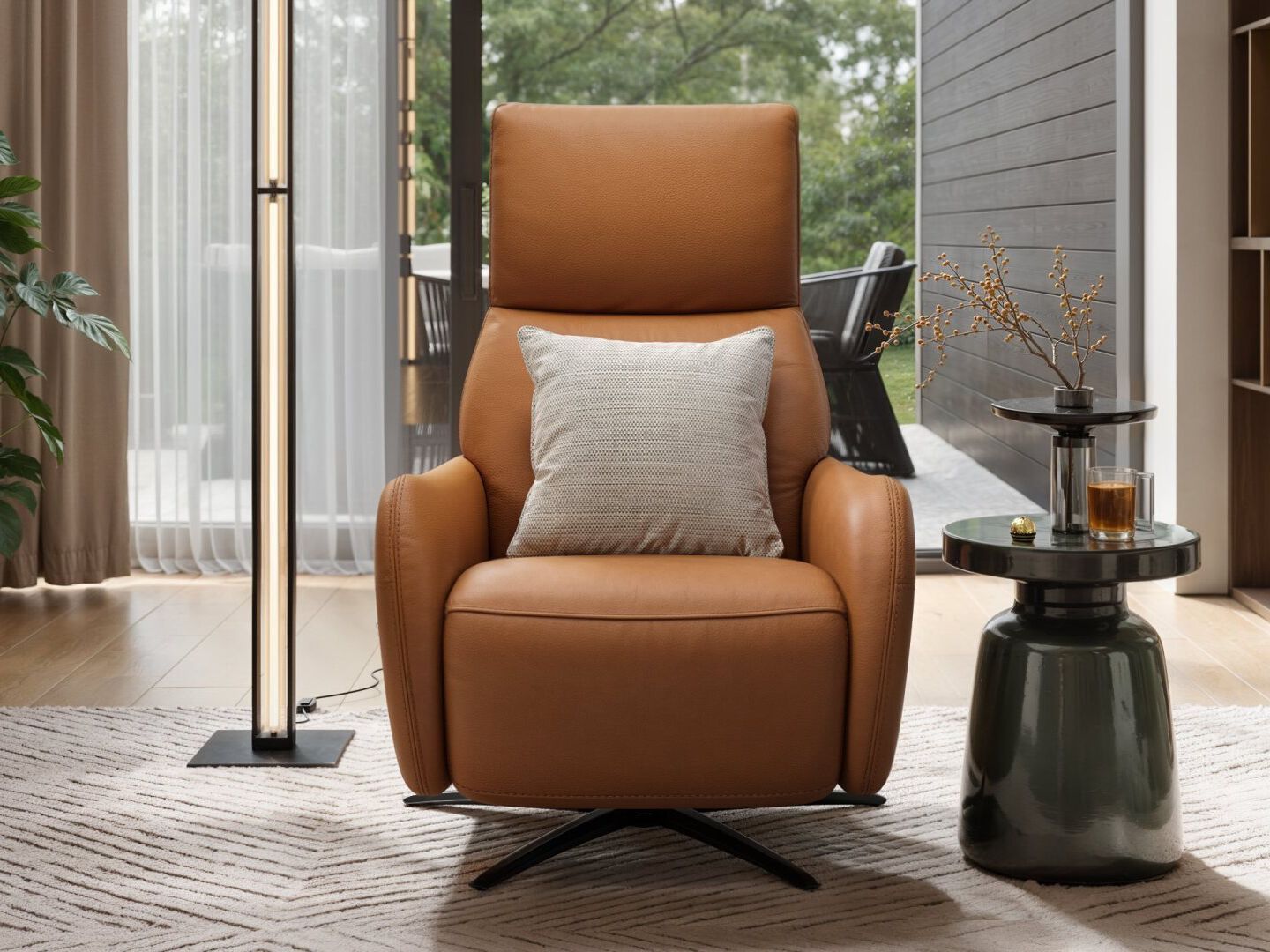 Вращающееся кожаное кресло с электроприводом Sofanella Турин ARCH-00022563 - Вид №1