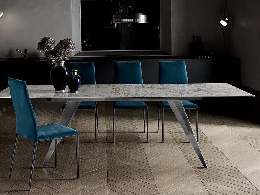 Выдвижной стальной и хрустальный обеденный стол Bontempi Casa RAMOS ARCH-00063299 - Вид №5