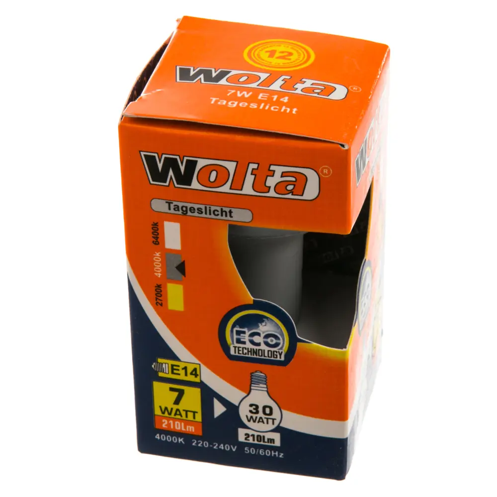 Лампа энергосберегающая Wolta спот E14 7 Вт свет холодный белый STLM-2061763 - Вид №1