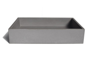 Бетонный прямоугольный умывальник с одной столешницей