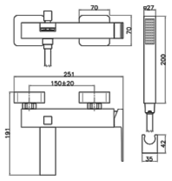 PE850101010 Смеситель для ванны , золото Webert Pegaso - Вид №1