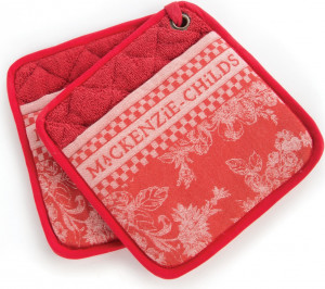 10654435 Mackenzie-Childs Набор прихваток Wild Rose 2 шт (красный) Ткань