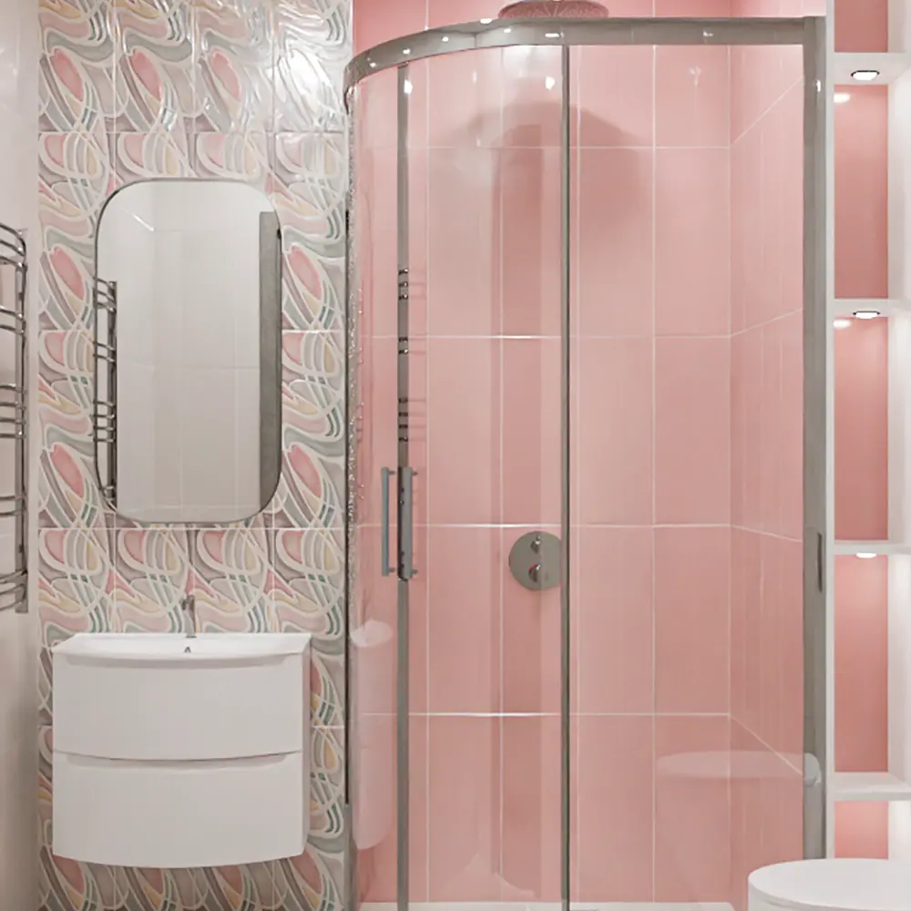 Настенная плитка Azori Brillo Rosa — розовый глянец для ванной 87972513 STLM-1573616