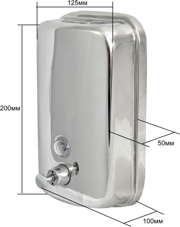 2512.042 Дозатор для жидкого мыла из нерж стали антивандальный TM804 Solinne Puff  - Вид №7