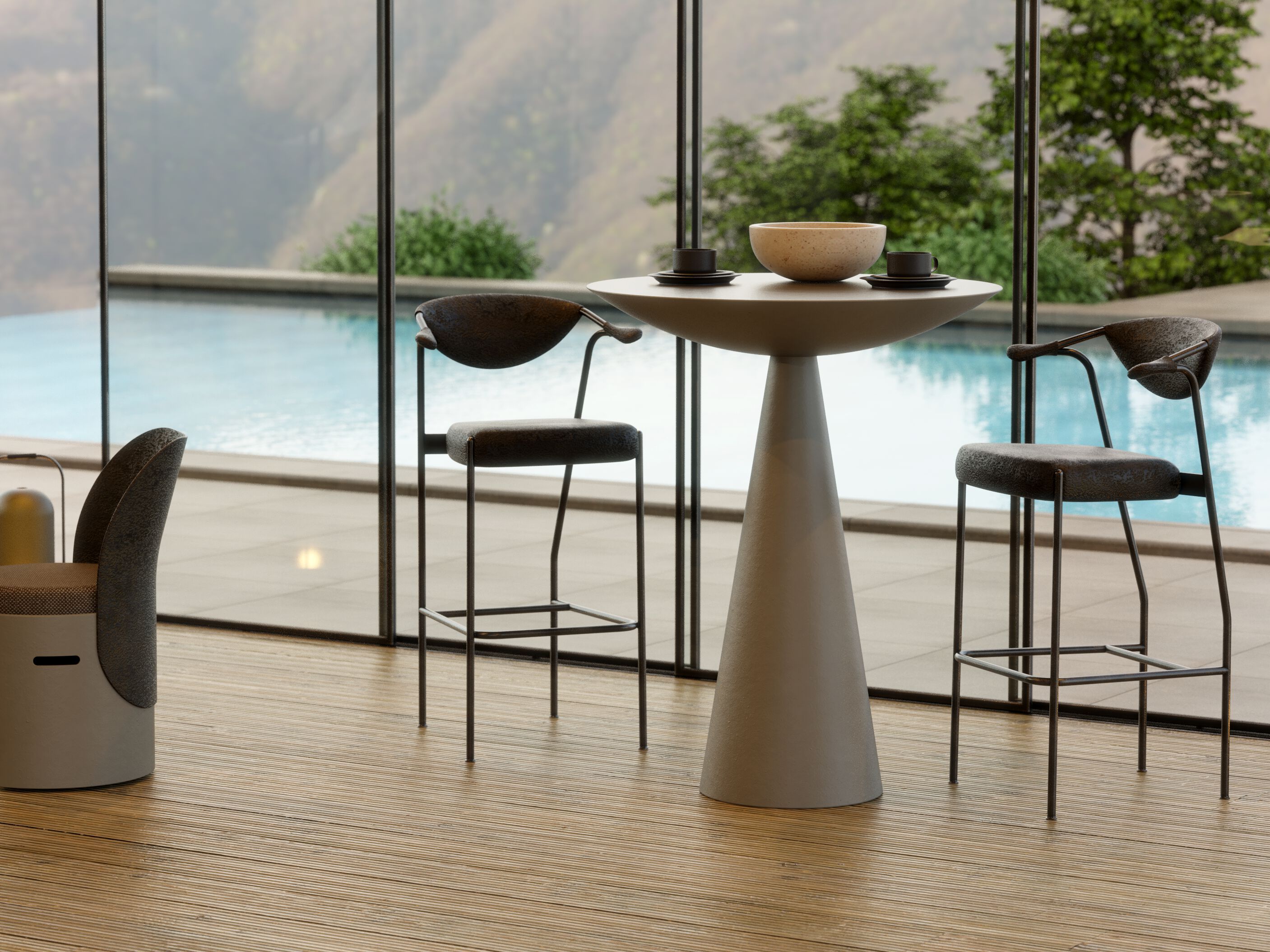 Высокий садовый стол из стекловолокна GANSK океан ARCH-00050162 - Вид №4