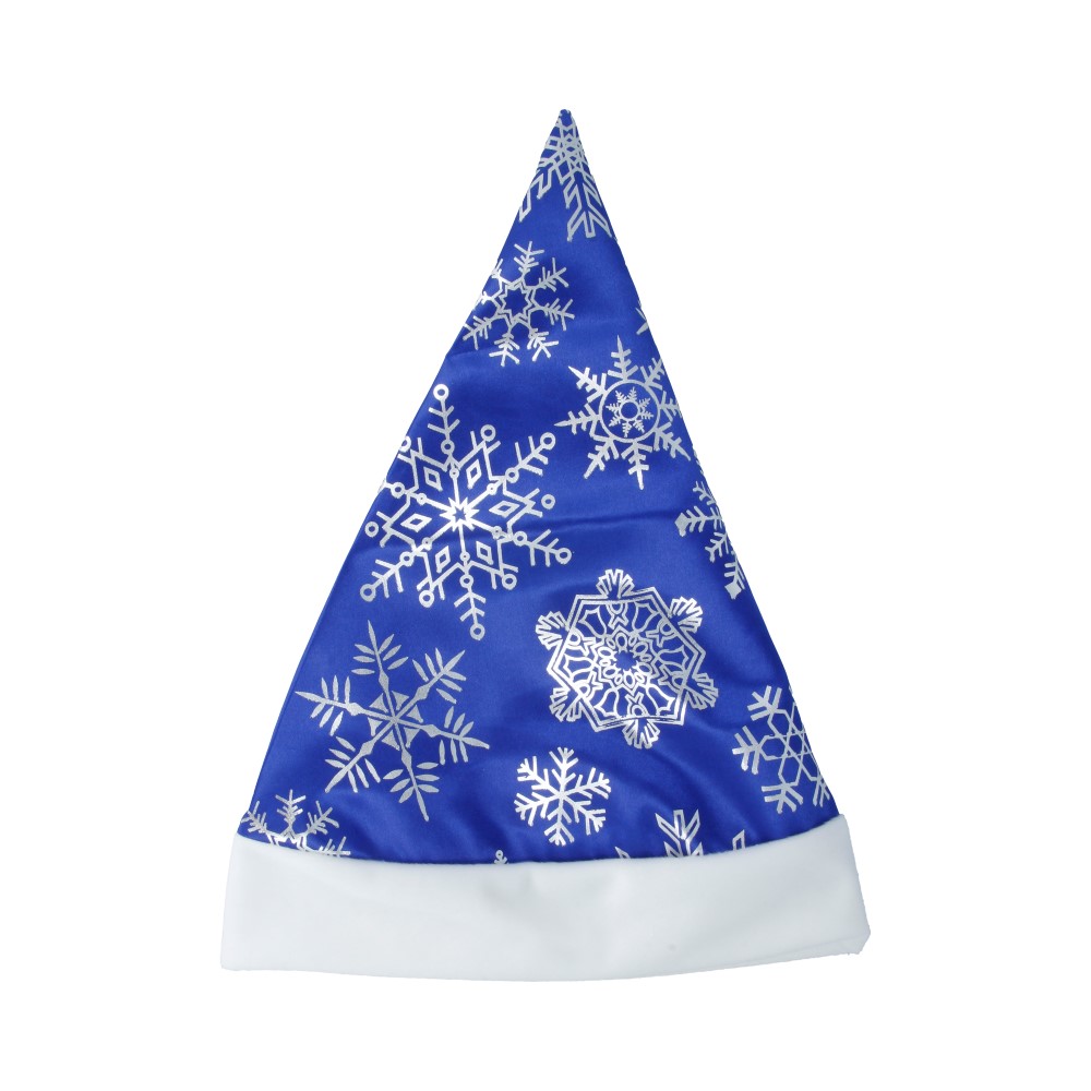 100-4 Колпак новогодний №02 Синий со снежинками Santreyd 