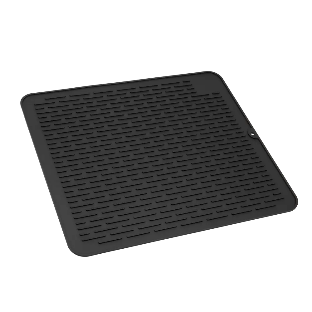 Коврик для сушки посуды Delinia 45x40x0.5 см силикон цвет черный 89262325 STLM-2078695 