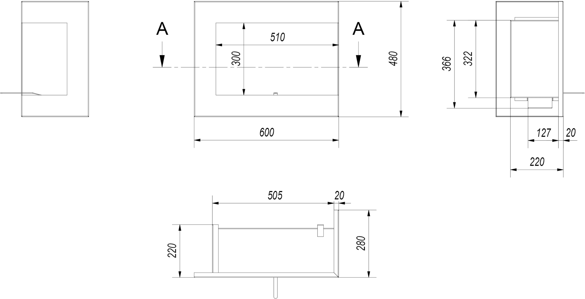 Kratki Настенный угловой камин из биоэтанольной стали sun-id-1468493 - Вид №13