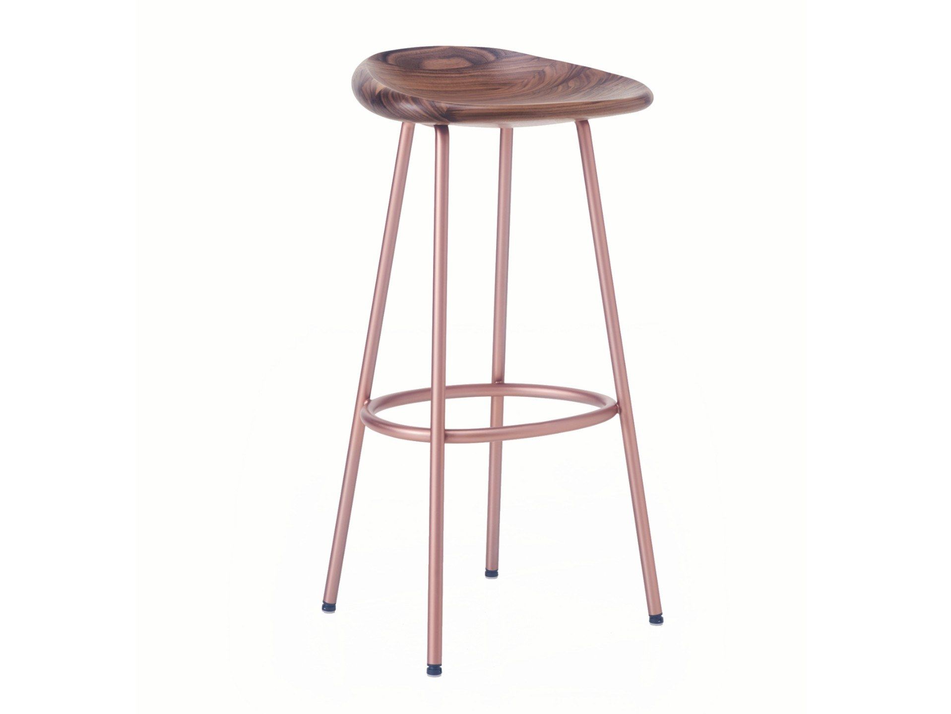 Высокий барный стул из стали и дерева BassamFellows ARCH-00031026 - Вид №6