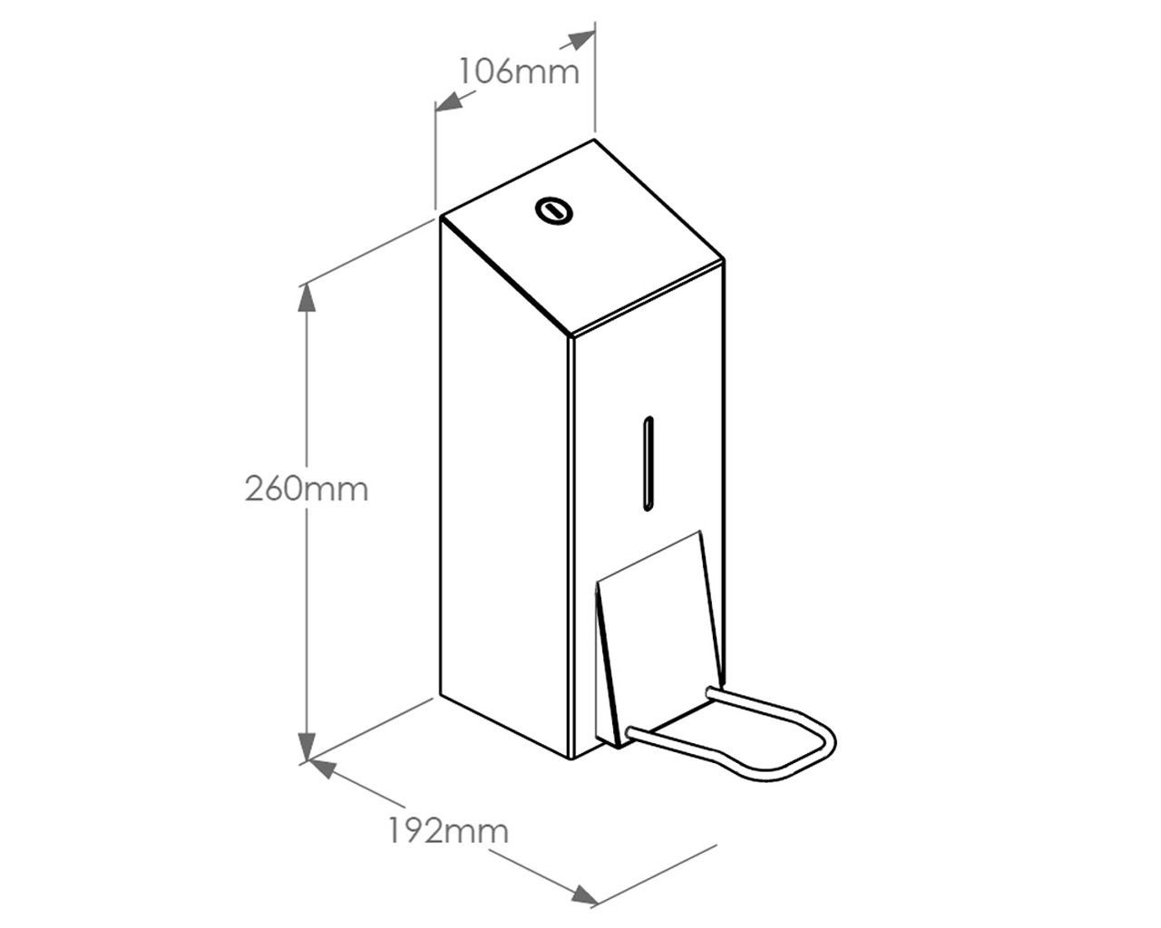 DSM407 Дозатор дезинфицирующий спрей для одноразовых картриджей 1000 мл с угловой кнопкой STELLA матовая сталь Merida  - Вид №1