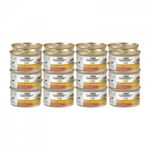 Т0027549*24 Корм для кошек Gold Duo Двойное удовольствие (кусочки в подливе) утка, индейка банка 85г (упаковка - 24 шт) Gourmet