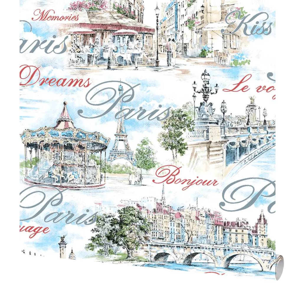 Обои виниловые WallDecor Париж голубые 0.53 м АС85000-65 82638286 STLM-2119775 АСПЕКТ РУ