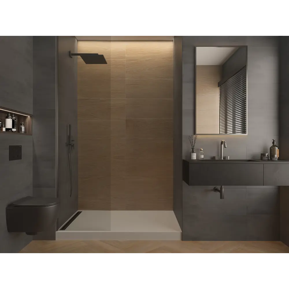 Плитка настенная Gracia Ceramica Status 01 25x60 см 1.2 м² матовая цвет серый STLM-2183871 - Вид №6