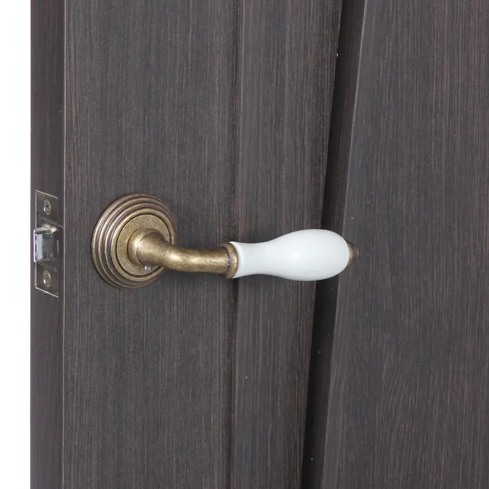 Ручки дверные на розетке EDS-V214 ЦАМ никелированное покрытие цвет античная бронза EDSON STLM-2008863 - Вид №5