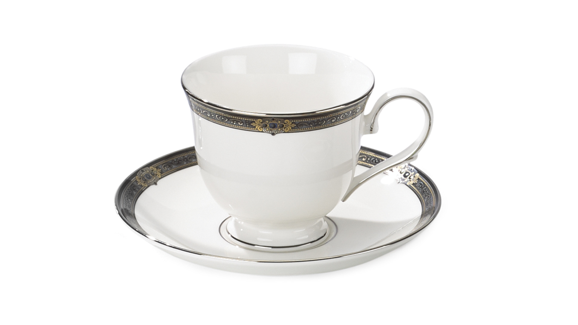 10668218 Lenox Набор из 2 чашек чайно-кофейных с блюдцами Lenox  "Классические ценности" 180мл, 2шт Фарфор костяной  - Вид №1