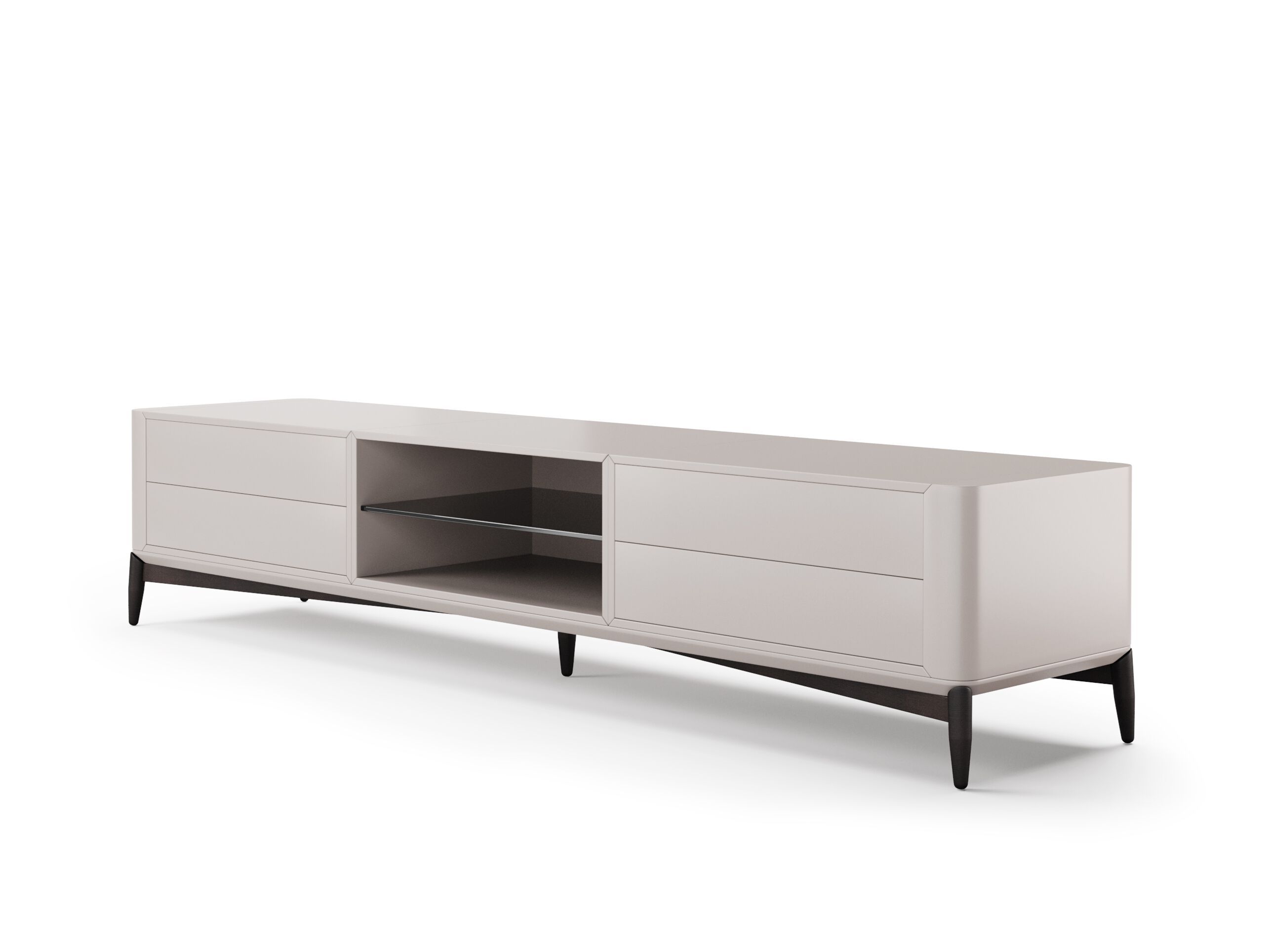 Низкий деревянный шкаф для телевизора с ящиками PRADDY Natur ARCH-00073772 - Вид №1