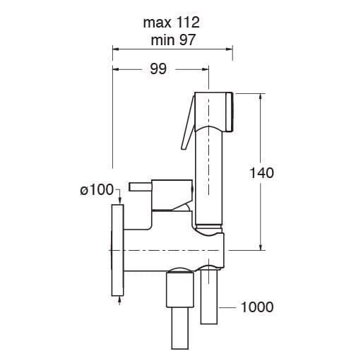 Настенный смеситель для биде с ручным душем CRISTINA Rubinetterie CRIWJ670 ARCH-00092140 - Вид №2