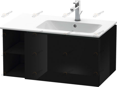 LC619204040 L-Cube Тумбочка подвесная Черный глянцевый лак Duravit