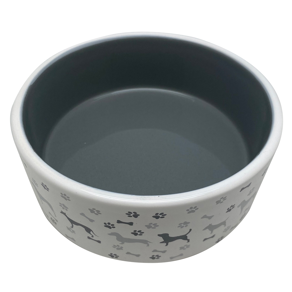 ПР0057305 Миска для животных Dogs & Paws серая керамическая 12,5х12,5х5см 350мл Foxie 