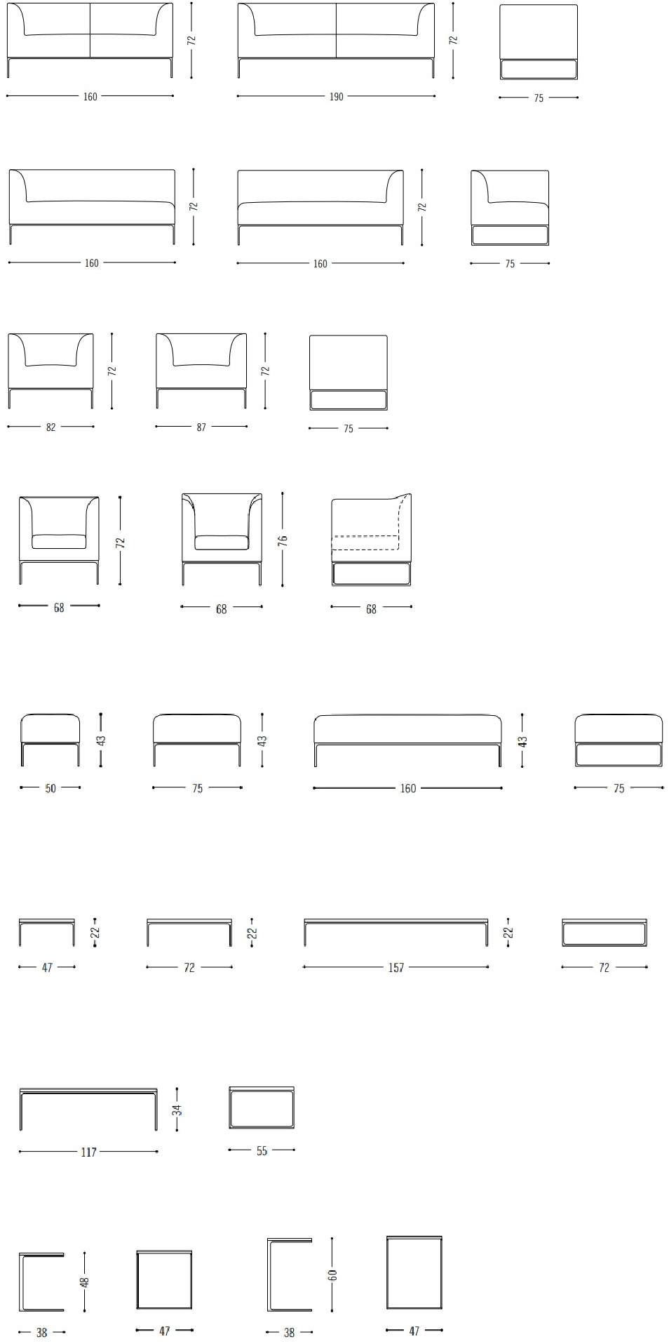 COR 3-х местный тканевый диван Mell lounge sun-id-1422048 - Вид №4