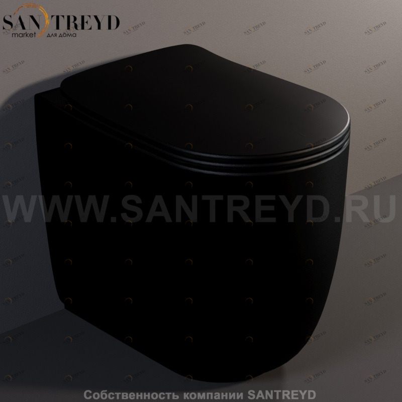 531831 Приставной унитаз напольный Черный Kerasan Nolita Италия