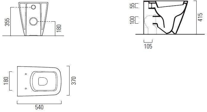901411 Приставной унитаз напольный Белый GSI ceramica Sand Италия - Вид №4