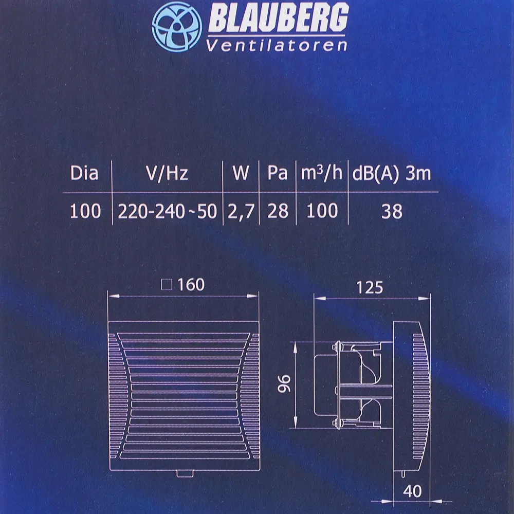 Вентилятор осевой Blauberg 100 Brise D100 мм 27 Вт STLM-2027686 - Вид №4