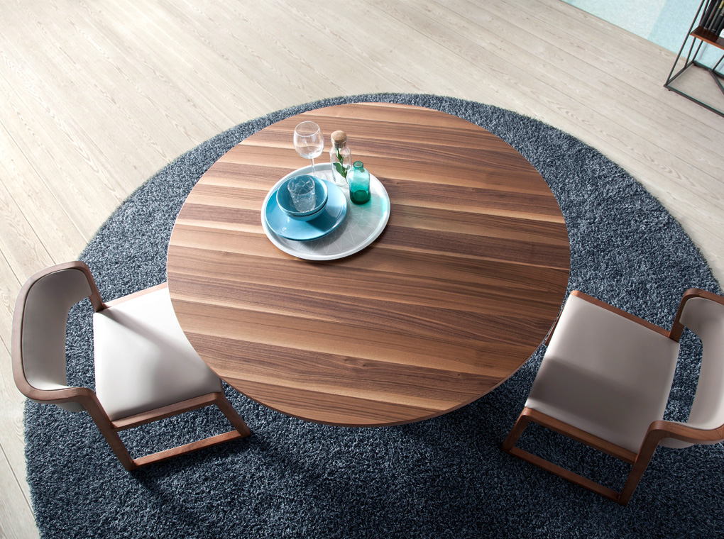 063573 Круглый обеденный стол из ореха и черной стали -NOGAL Ø150 Angel Cerda CT2061R  - Вид №1
