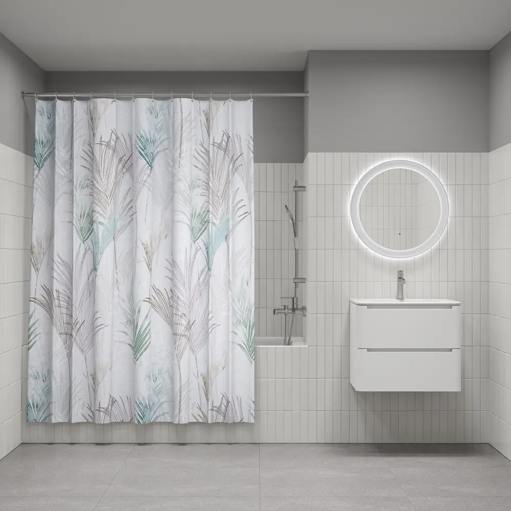 89380335 Штора для ванной Iddis Nature LM14P18i11 200x180 см полиэстер цвет белый STLM-1572808 - Вид №6