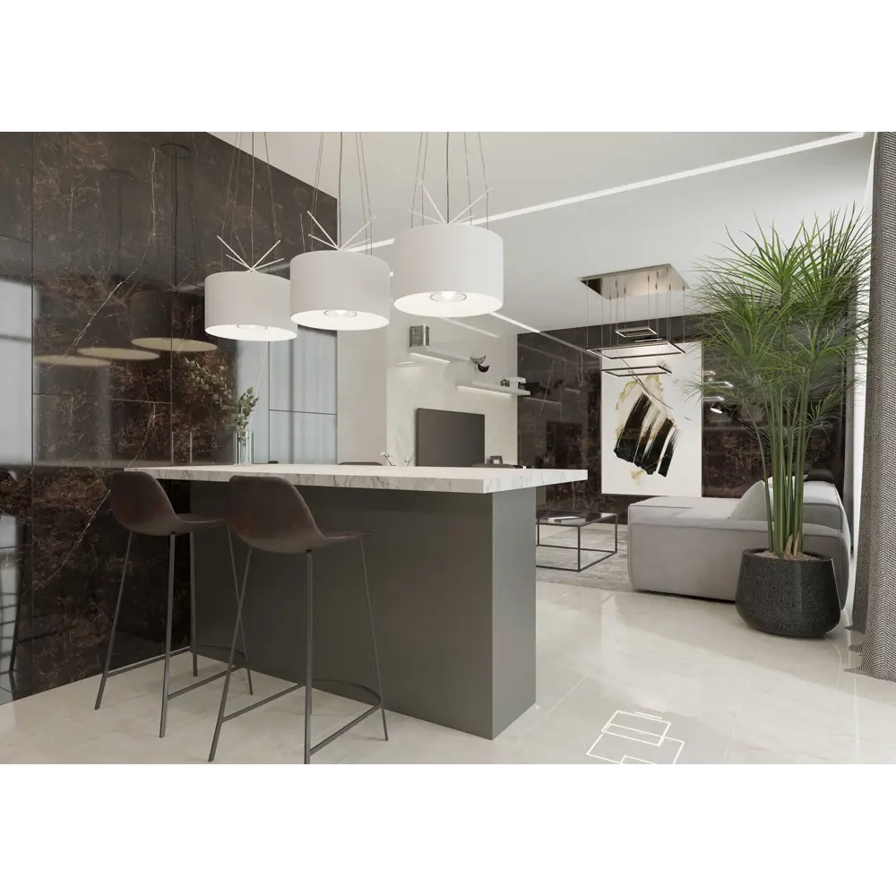 Керамогранит Onlygres Marble MOG401 60x120 см 2.16 м² полированный цвет коричнево-черный 86383168 STLM-2101378 Santreyd - Вид №6