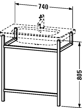 DS989207777 Мебельные аксессуары - полотенцедержатель DuraStyle #DS9892 740 x 440 мм Черный орех, цельный Duravit - Вид №1