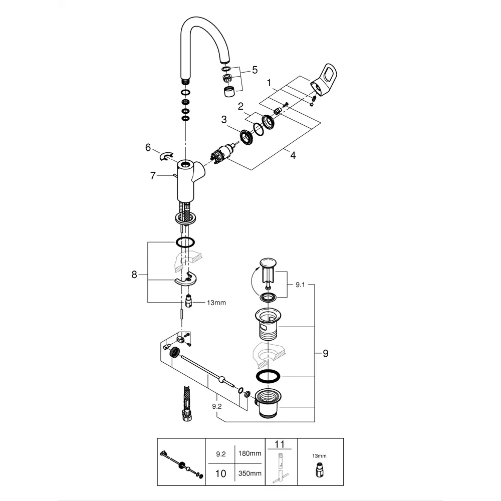 Смеситель для раковины Grohe Start Loop однорычажный с высоким изливом цвет хром 82110291 STLM-2018789 - Вид №6