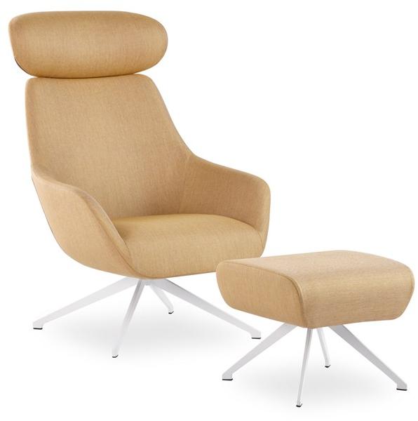 B&T Design Кресло на козелке из ткани с подголовником Lamy sun-id-1471683 - Вид №3