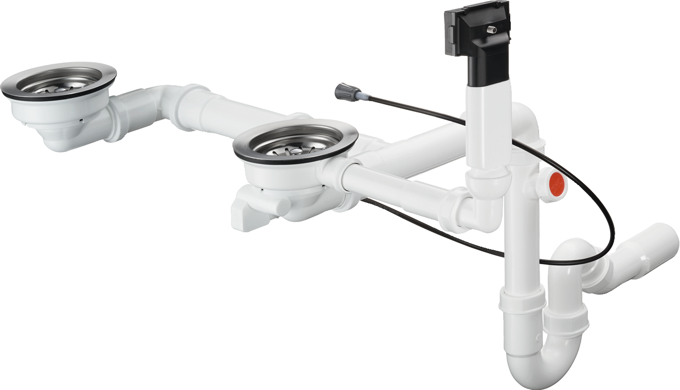 43948000 D17-12 Автоматический слив-переливной комплект для двойной чаши из гранита Select Hansgrohe 